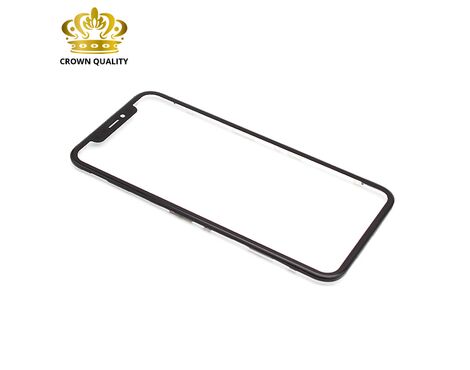 Staklo touchscreen-a - Iphone XR + frame + OCA stiker (Crown Quality) black (crni) (MS).