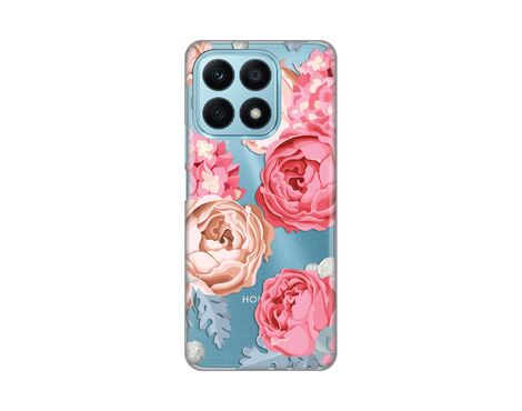 Silikonska futrola PRINT Skin - Huawei Honor X8a Pink Flower.