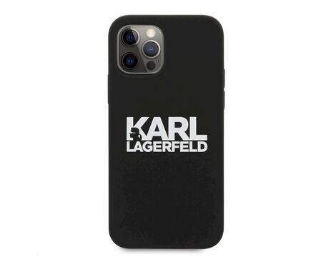 Futrola Karl Lagerfeld Hc Silikone Stack Logo - iPhone 12 Pro Max 6.7 crna (KLHCP12LSLKLRBK).