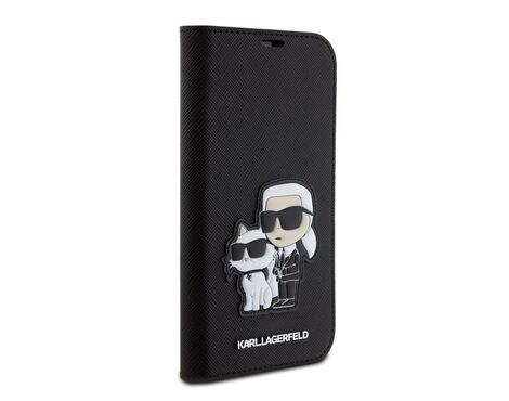 Futrola Karl Lagerfeld Saffiano BP Nft Karl&Choupette - iPhone 15 crna (KLBKP15SSANKCPK).