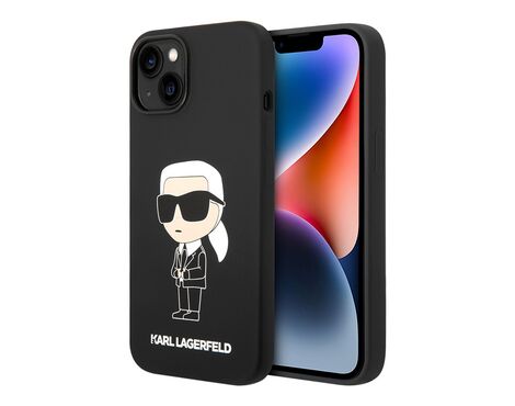 Futrola Karl Lagerfeld Hc Silicone NFT Ikonik - iPhone 15 crna (KLHCP15SSNIKBCK).