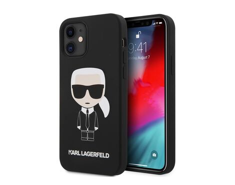 Futrola Karl Lagerfeld Hc Silicone Full Body Ikonic - iPhone 12 mini 5.4 crna (KLHCP12SSLFKBK).