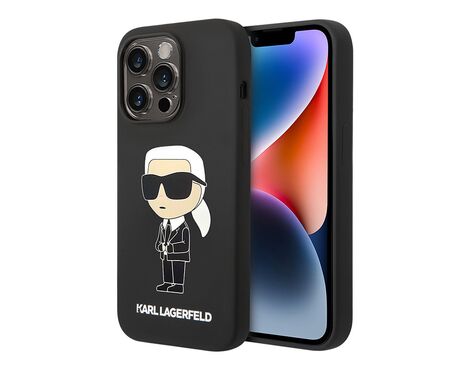 Futrola Karl Lagerfeld Hc Silicone NFT Ikonik - iPhone 15 Pro 6.1 crna (KLHCP15LSNIKBCK).