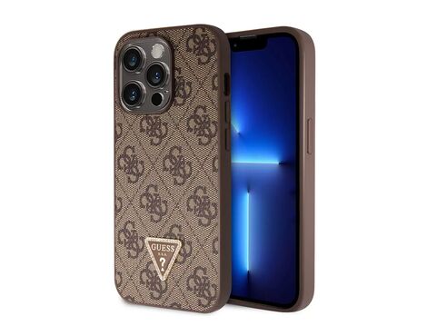 Futrola Guess Hc PU Leather 4G Triangle Strass - iPhone 15 Pro 6.1 braon (GUHCP15LP4TDPW).