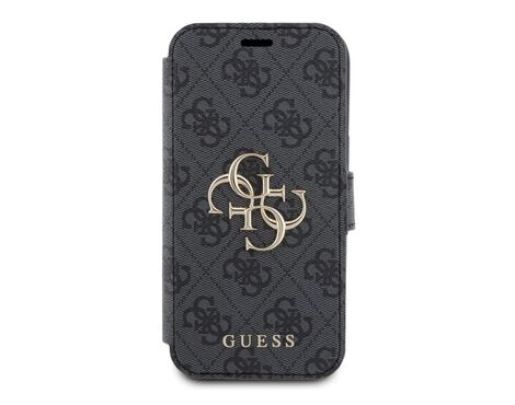 Futrola Guess Bk Pu leather 4G Metal Logo - iPhone 15 siva (GUBKP15S4GMGGR).