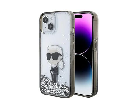 Futrola Karl Lagerfeld Hc Liquid Glitter Ikonik - iPhone 15 Transparent (KLHCP15SLKKNSK).