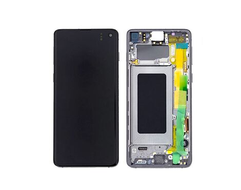 LCD displej (ekran) - Samsung G977 Galaxy S10 5G + Touch screen + frame silver Full ORG EU (GH82-20442A) (MS).