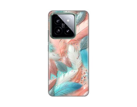 Silikonska futrola PRINT - Xiaomi 14 Pastel Feathers.