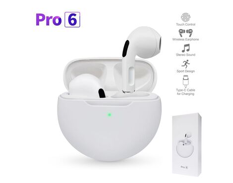 Bluetooth slusalice Airpods Pro6 bele HQ.