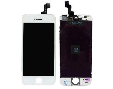 LCD displej (ekran) - Iphone 5S + Touch screen white (beli) high copy (MS).