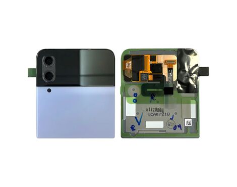 Prednji LCD displej (ekran) - Samsung F721/Galaxy Z Flip 4 + touch screen + frame Blue Service Pack ORG/GH97-27947D.