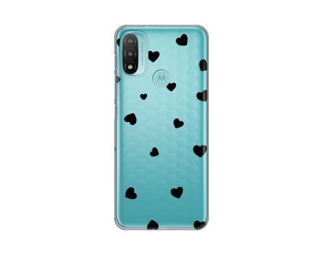 Silikonska futrola PRINT Skin - Motorola Moto E20 Hearts.