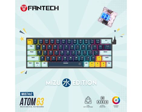 Tastatura Mehanicka Gaming Fantech MK874 RGB Atom 63 Navy (Blue switch).