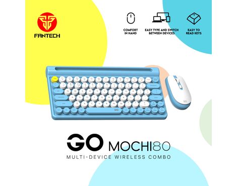 Combo mis tastatura wireless Fantech WK-897 GO Mochi80 plavi.