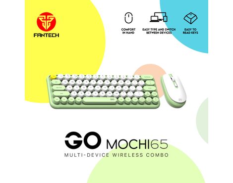 Combo mis tastatura wireless Fantech WK-896 GO Mochi65 zeleni.