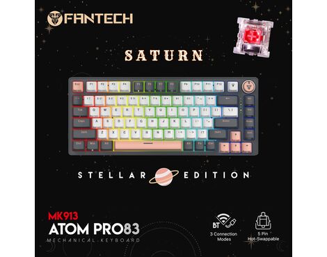 Tastatura Mehanicka Gaming Fantech MK913 RGB Atom PRO83 Wireless Saturn (red switch).