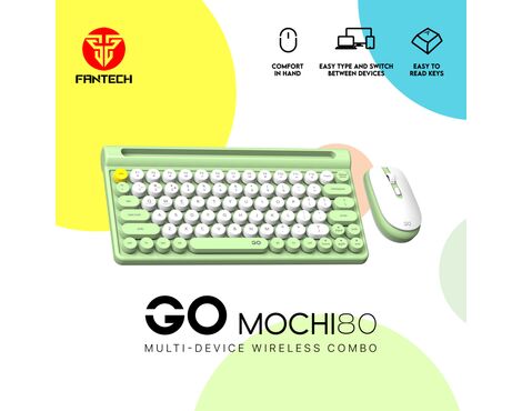 Combo mis tastatura wireless Fantech WK-897 GO Mochi80 zeleni.