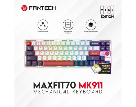 Tastatura Mehanicka Gaming Fantech MK911 RGB Vibe Maxfit 70 London Tour Wireless (Yellow switch).