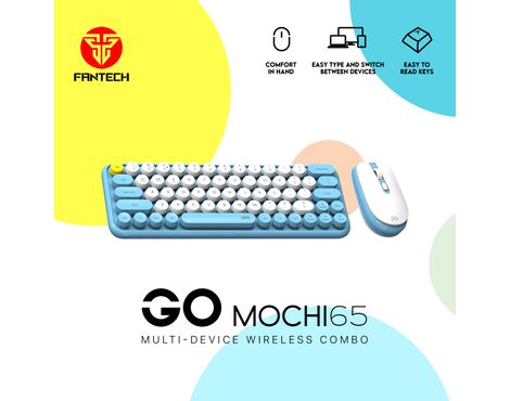 Combo mis tastatura wireless Fantech WK-896 GO Mochi65 plavi.