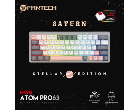 Tastatura Mehanicka Gaming Fantech MK912 RGB Atom PRO63 Wireless Saturn (red switch).