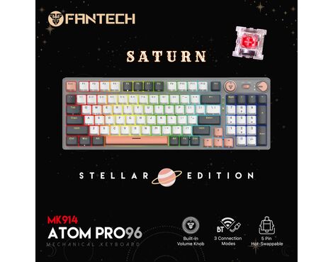 Tastatura Mehanicka Gaming Fantech MK914 RGB Atom PRO96 Wireless Saturn (red switch).