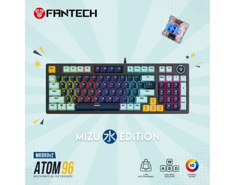 Tastatura Mehanicka Gaming Fantech MK890 RGB Atom 96 Navy (Blue switch).