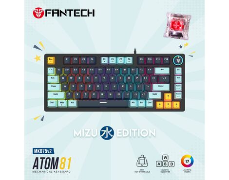 Tastatura Mehanicka Gaming Fantech MK875 RGB Atom 81 Navy (Red switch).