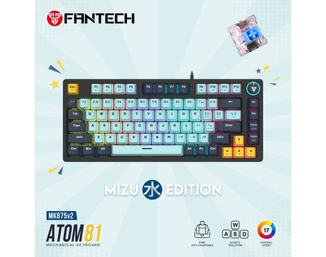 Tastatura Mehanicka Gaming Fantech MK875 RGB Atom 81 SkyBlue (Blue switch).