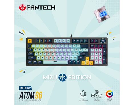 Tastatura Mehanicka Gaming Fantech MK890 RGB Atom MK96 SkyBlue (Blue switch).