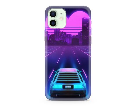 Silikonska futrola ultra tanka (skin) PRINT CLEAR NEON WAVE - iPhone 12/12 Pro (6.1) NW02 (MS).