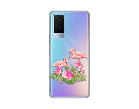 Silikonska futrola PRINT Skin - Vivo Y71T Flamingo.