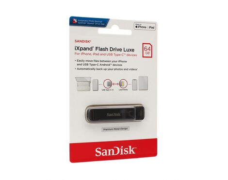 SanDisk USB flash memorija 64GB iXpand Drive Luxe - iPhone/iPad.