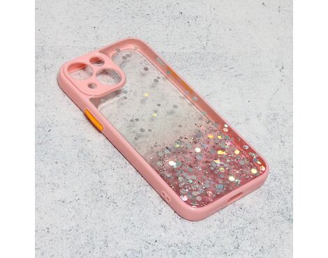 Futrola Frame Glitter - iPhone 13 Mini roze.