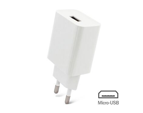 Kucni punjac 2.1A sa USB na micro USB kablom CE beli.