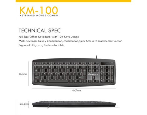 Combo mis i tastatura Fantech KM-100 crni.