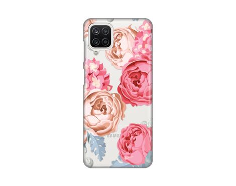 Silikonska futrola PRINT Skin - Samsung A125F Galaxy A12 Pink Flowers.