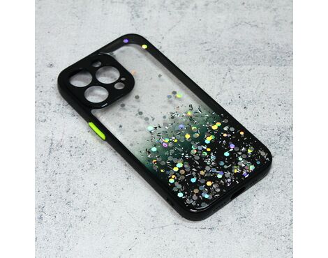 Futrola Frame Glitter - iPhone 13 Pro crna.