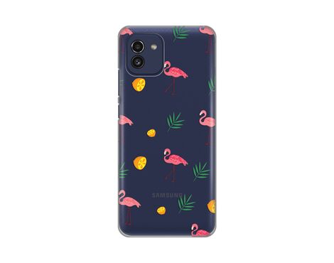 Silikonska futrola PRINT Skin - Samsung A035 Galaxy A03 Flamingos.