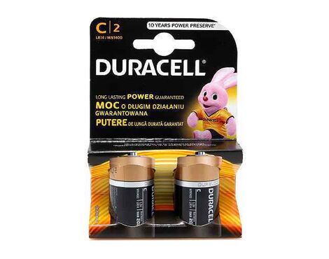 Baterija alkalna 1.5V C LR14 blister 2/1 Duracell (MS).