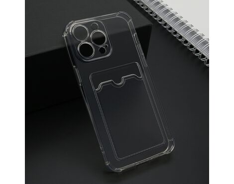 Futrola Transparent CARD POCKET - iPhone 15 Pro Max (6.7) siva (MS).