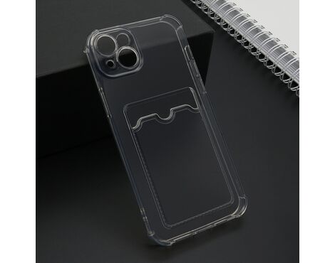 Futrola Transparent CARD POCKET - iPhone 15 Plus siva (MS).