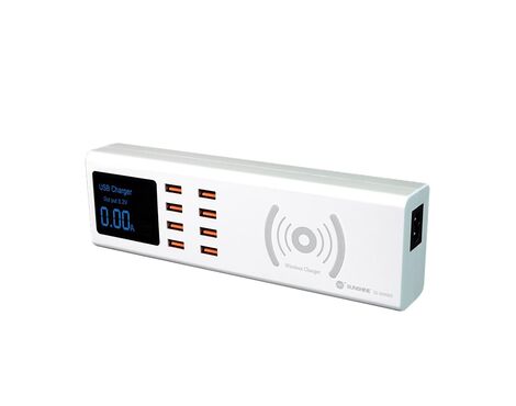 Punjac pametni SS-309WD 8xUSB + bezicni punjac (QI) SUNSHINE (MS).