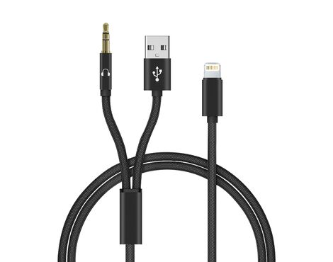 Adapter audio 2-in-1 lightning na 3.5mm + AUX crni (MS).