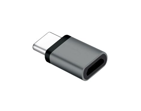 Adapter metalni sa micro na type C sivi (MS).