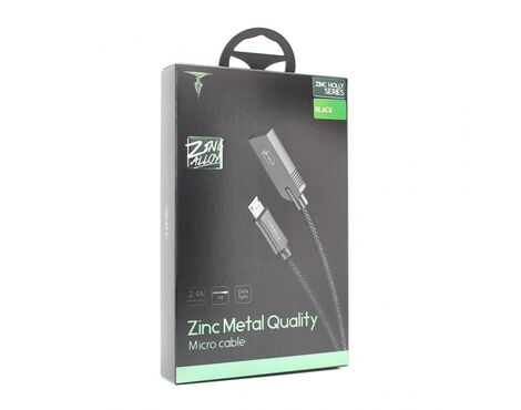 Data kabl T-phox T-M809 Zinc Holly micro USB crni 1m.