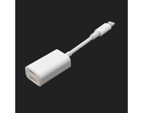 Adapter - slusalice i punjenje IP-8 iPhone lightning beli.