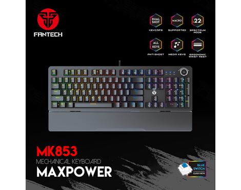 Tastatura Mehanicka Gaming Fantech MK853 RGB Maxpower crna (Blue switch).