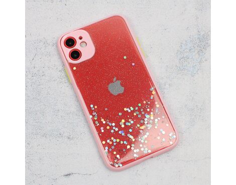 Futrola Frame Glitter - iPhone 11 6.1 roze.