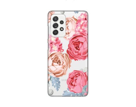 Silikonska futrola PRINT Skin - Samsung A525 Galaxy A52 4G/A526 Galaxy A52 5G/A528B Galaxy A52s 5G Pink Flowers.