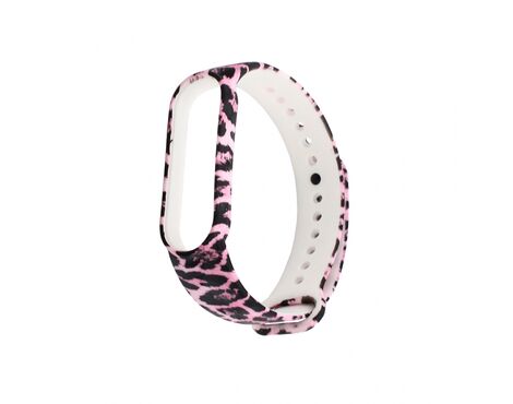 Narukvica - smart watch Xiaomi Mi Band M5/M6 leopard pink.